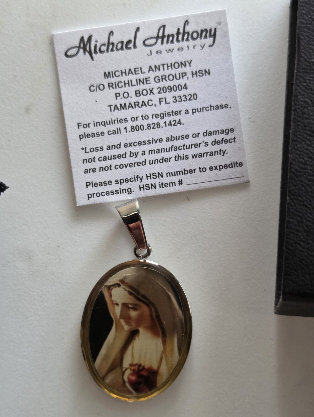Michael Anthony Cream and Gold Religious Pendant Necklace